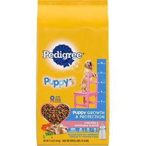 Pedigree Puppy Growth & Protection Chicken & Vegetable Flavor Dry Dog Food, 3.5-lb bag