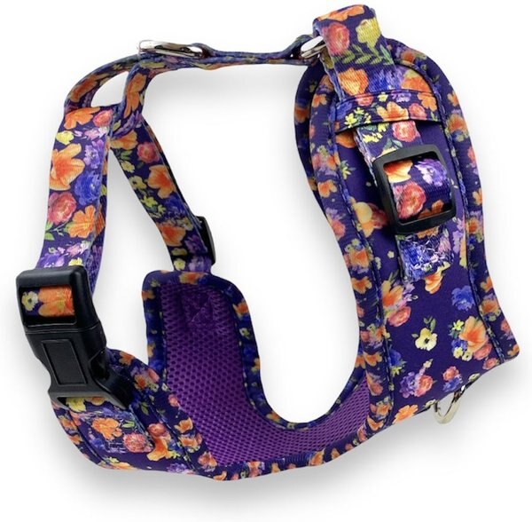 FearLess Pet Adjustable No Pull No Escape Neoprene Dog Harness, Poppies, X-Small slide 1 of 9