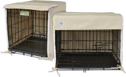 Pet Dreams Double Door Dog Crate Cover, Khaki Tan, Small slide 1 of 7