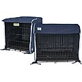 Pet Dreams Double Door Dog Crate Cover, Denim Blue, Large