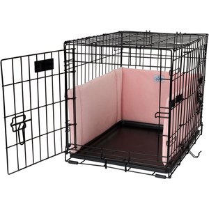 Pet Dreams Luxe Velour Dog Crate Bumper, Pink Blush, Medium