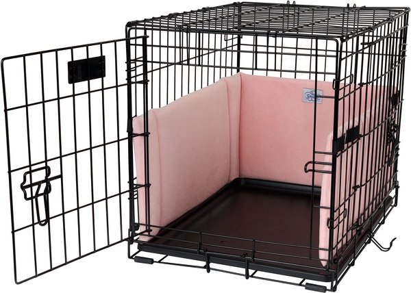 Pet Dreams Luxe Velour Dog Crate Bumper, Pink Blush, Large slide 1 of 6