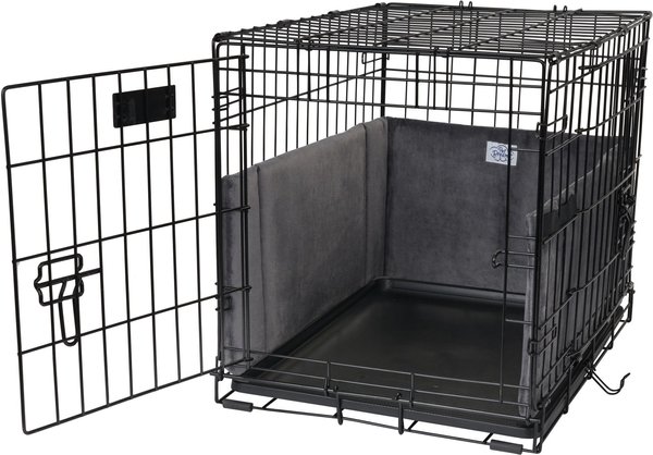 Pet Dreams Luxe Velour Dog Crate Bumper, Graphite Grey, XX-Large slide 1 of 6