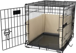 Pet Dreams Brushed Twill Dog Crate Bumper, Khaki Tan, Small
