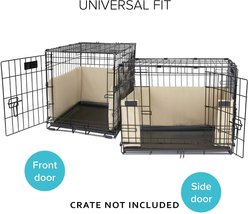 Pet Dreams Brushed Twill Dog Crate Bumper, Khaki Tan, Small slide 2 of 7