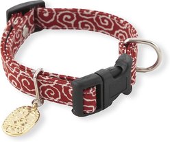 Necoichi Ninja Cotton Dog Collar, Small, Red