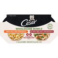 Cesar Wholesome Bowls Variety Pack, Beef, Chicken, Carrots, Barley & Green Beans Recipe & Chicken, Apple & Sweet Potato Recipe Adult Soft Wet Dog Food, 3-oz Bowl, Case of 6