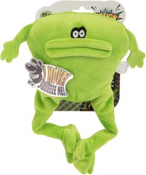 GoDog Action Plush Frog Animated Squeaker Dog Toy, Green Medium