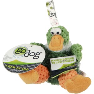goDog Checkers Sitting Duck Squeaker Dog Toy, Green, X-Small