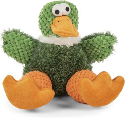 Show full view: GoDog Checkers Sitting Duck Squeaker Dog Toy, Green, Small slide 6 of 8