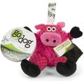 goDog Checkers Sitting Pig Squeaker Dog Toy, Pink, X-Small