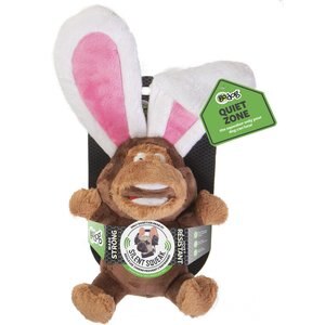 goDog Silent Squeak Flips Monkey Rabbit Dog Toy, Brown, Large