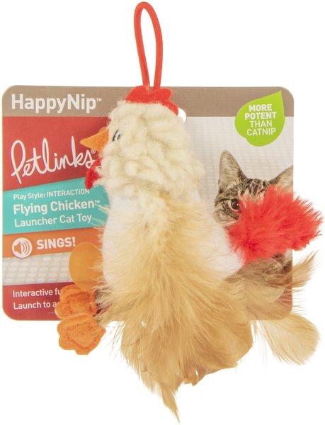 Petlinks Flying Chicken Electronic Sound Launcher Cat Toy, Natural, Medium slide 1 of 6