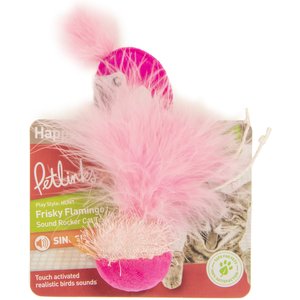 Petlinks Frisky Flamingo Catnip & Silvervine Electronic Sound Cat Toy, Pink, Large