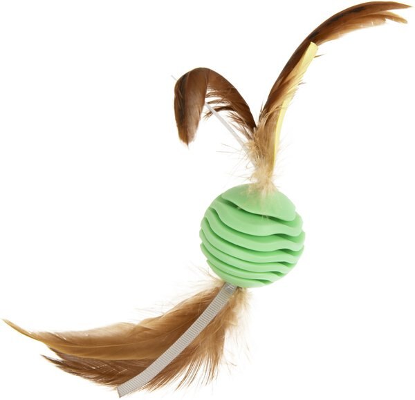 Petlinks Rowdy Roller Dental Chew Ball Cat Toy, Green, Small