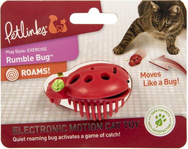 Petlinks Rumble Bug Electronic Motion Cat Toy, Red, Small slide 1 of 6