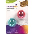 SmartyKat Flicker Balls Electronic Light Ball Cat Toy, Multicolor, Small, 2 count