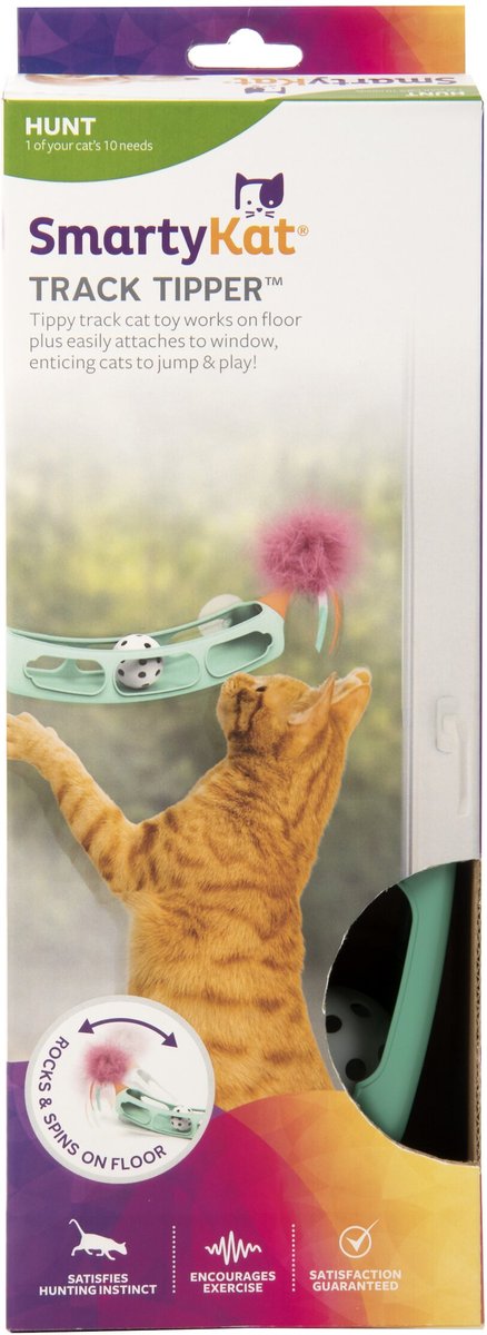 SmartyKat Track Tipper Suction Cup Ball Track Cat Toy, Large