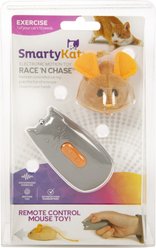 SmartyKat Race 'N Chase Electronic Remote Control Mouse Cat Toy, Orange, Medium