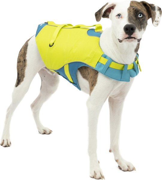 KURGO SurfnTurf Dog Life Jacket, Yellow/Blue, Large