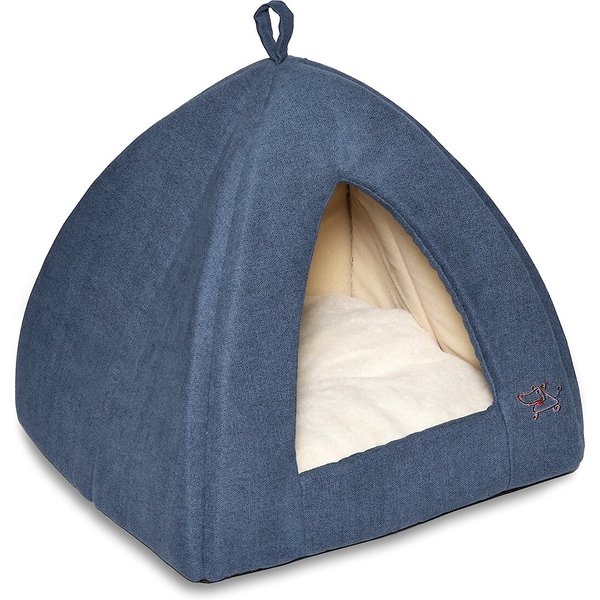 BEST PET SUPPLIES Dog Cat Soft Tent Bed Navy Medium