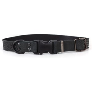 Euro-Dog Celtic Sport Style Luxury Leather Dog Collar, Black, X-Large