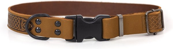 Euro-Dog Celtic Sport Style Luxury Leather Dog Collar, Bark Brown, X-Small slide 1 of 6