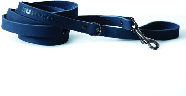 Euro-Dog Sport Style Luxury Leather Dog Leash, Navy slide 1 of 3