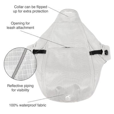 Show full view: Kurgo Halifax Dog Rain Shell, Stormy White, Large slide 4 of 11