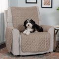 FurHaven Polyester Polka Paw Print Reversible Furniture Protector, Biscuit, Recliner