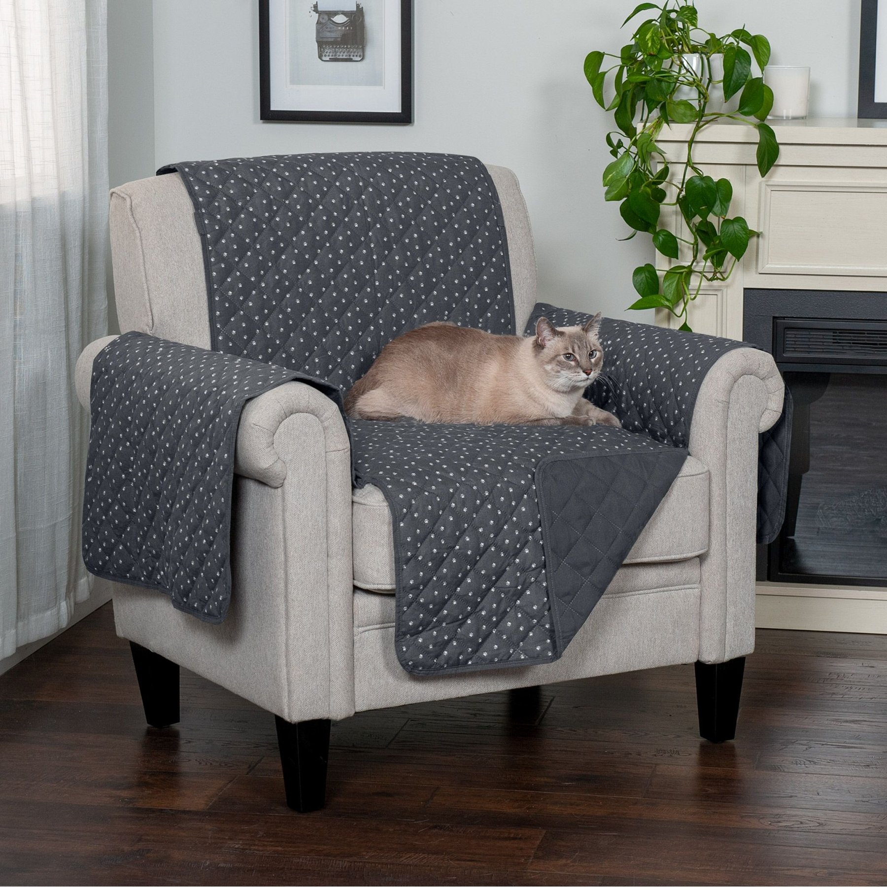 FurHaven Reversible Water-Resistant Furniture Protector Gray/Mist Sofa