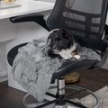 FurHaven Polyester Long Fur & Velvet Dog Blanket, Gray, Small