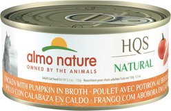 Almo Nature HQS Natural Chicken with Pumpkin in Broth Grain-Free Canned Cat Food, 5.29-oz, case of 24