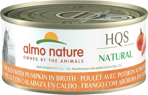 Almo Nature HQS Natural Chicken with Pumpkin in Broth Grain-Free Canned Cat Food, 5.29-oz, case of 24 slide 1 of 2