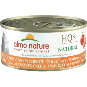 Almo Nature HQS Natural Chicken with Pumpkin in Broth Grain-Free Canned Cat Food, 5.29-oz, case of 24