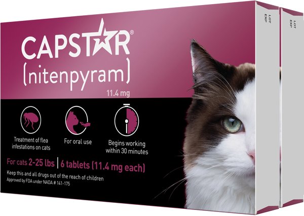 Capstar Flea Oral Treatment for Cats, 2-25 lbs, 12 Tablets slide 1 of 7