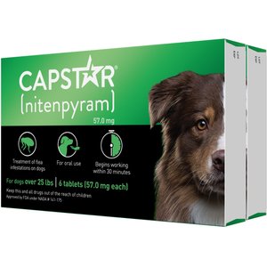 Capstar Flea Oral Treatment for Dogs, over 25 lbs, 12 Tablets