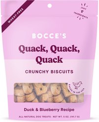 Bocce's Bakery Everyday Quack Quack Quack Biscuits Crunchy Dog Treats, 5-oz bag