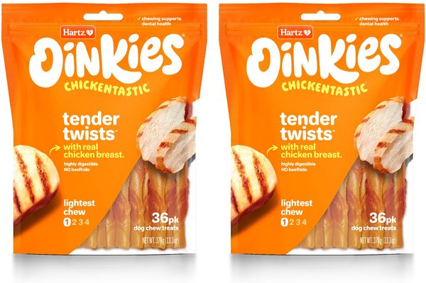 Hartz Oinkies Tender Treats Wrapped with Real Chicken Dog Treats, 72 count bundle slide 1 of 7