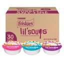 Friskies Lil' Soups Salmon, Tuna, & Shrimp Variety Pack Grain-Free Bits in Broth Wet Cat Food Topper, 1.2-oz, case of 30