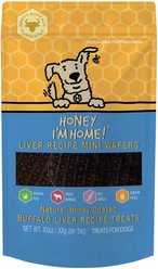Honey I'm Home Mini Liver Wafers Natural Honey Coated Buffalo Dehydrated Dog Treats, 5.29-oz bag