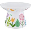 Frisco Cat Face Floral Wide Shape Elevated Non-Skid Ceramic Cat Bowl, 1 Cup