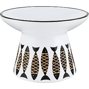 Frisco Cat Face Wide Shape Elevated Non-Skid Ceramic Cat Bowl, 1 Cup