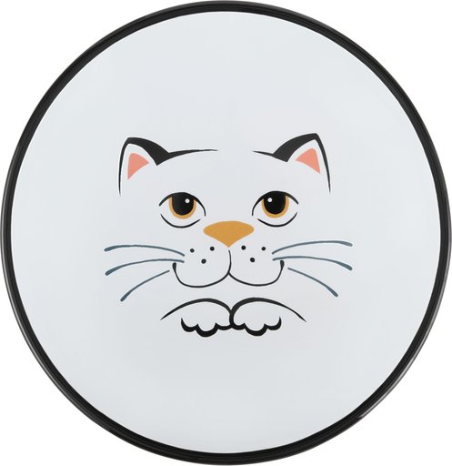 Frisco Cat Face Wide Shape Elevated Non-Skid Ceramic Cat Bowl, Small: 1 cup