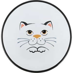 Frisco Cat Face Wide Shape Elevated Non-Skid Ceramic Cat Bowl, Small: 1 cup