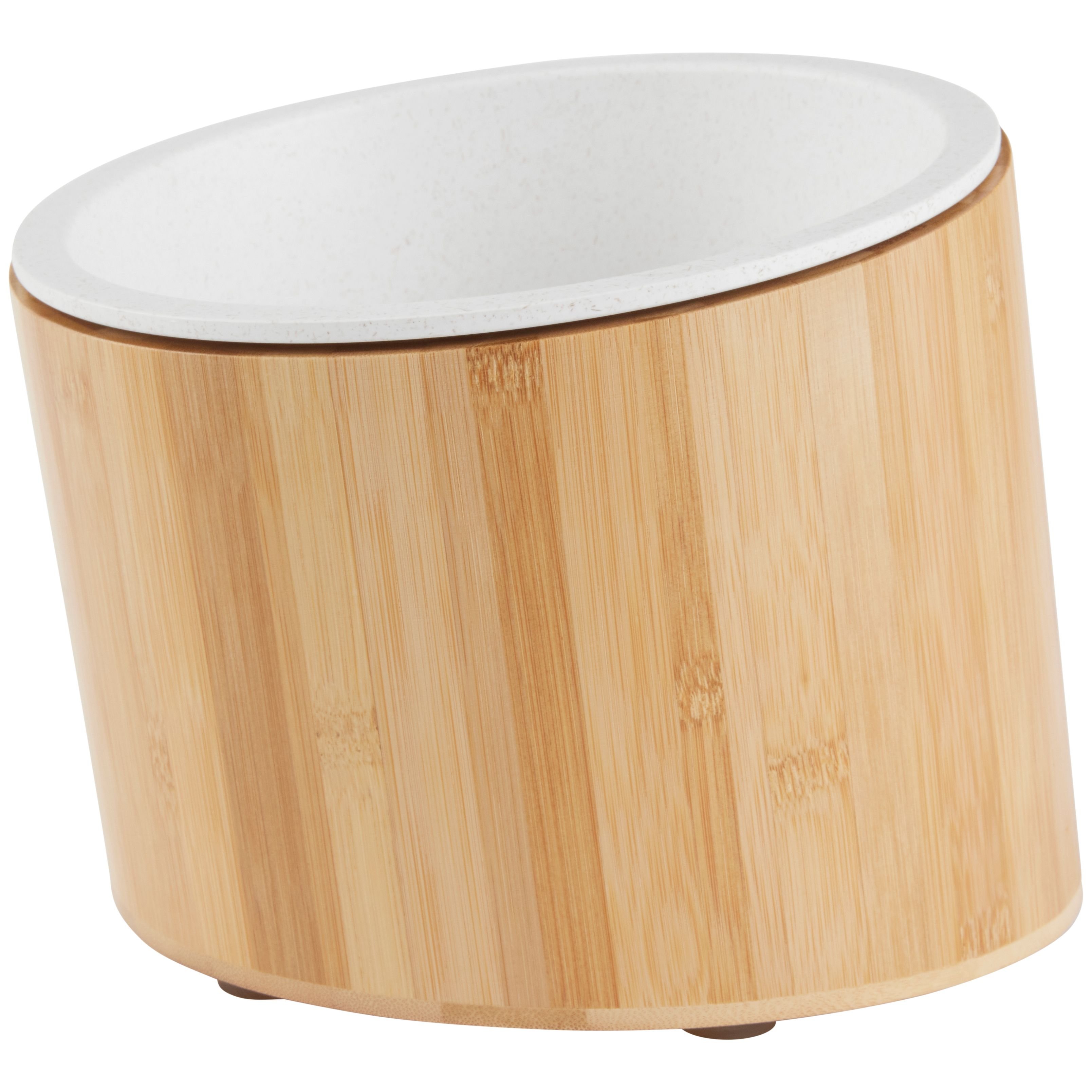 FRISCO Elevated Slanted Bamboo Melamine NonSkid Dog Bowl with Bamboo
