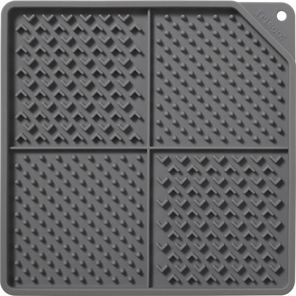 FRISCO Square Silicone Dog & Cat Lick Mat, Gray 