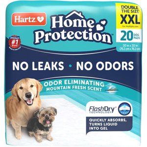 Hartz Home Protection No Odor No Leaks Mountain Fresh Scented XX-Large Dog Pads, 30 x 30-in, 20 count