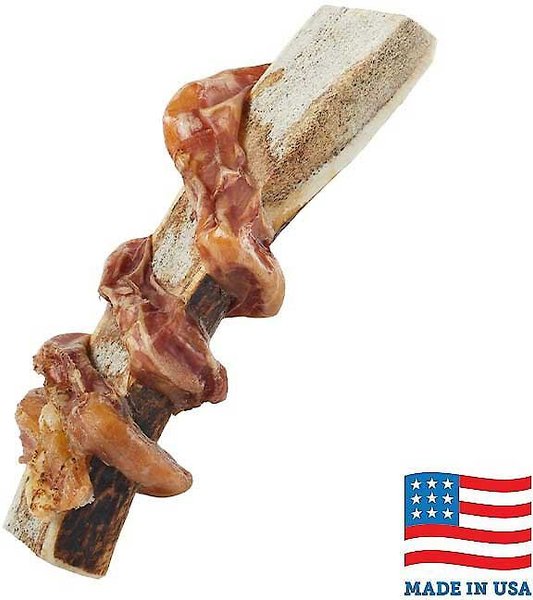 Bones & Chews Made in USA Bully Wrapped Elk Antler Split, 6", bundle of 2 slide 1 of 6