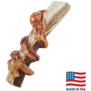 Bones & Chews Made in USA Bully Wrapped Elk Antler Split, 6", bundle of 2